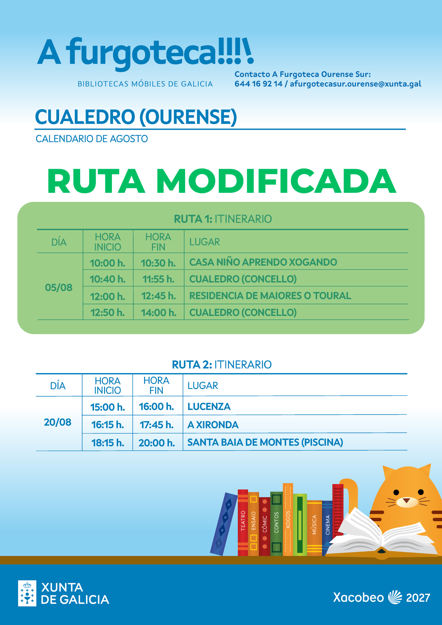 Ruta 2026 Cualedro agosto