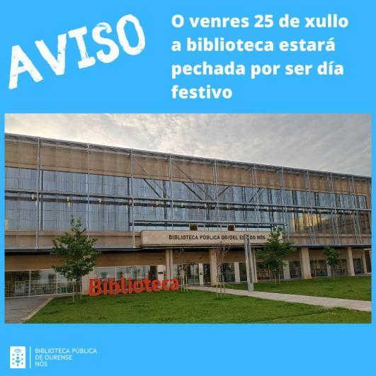 Aviso horario 25 de xullo