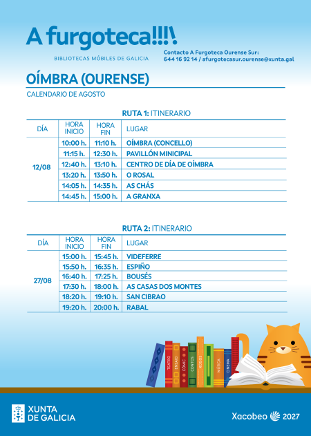 Ruta 2026 Oímbra agosto